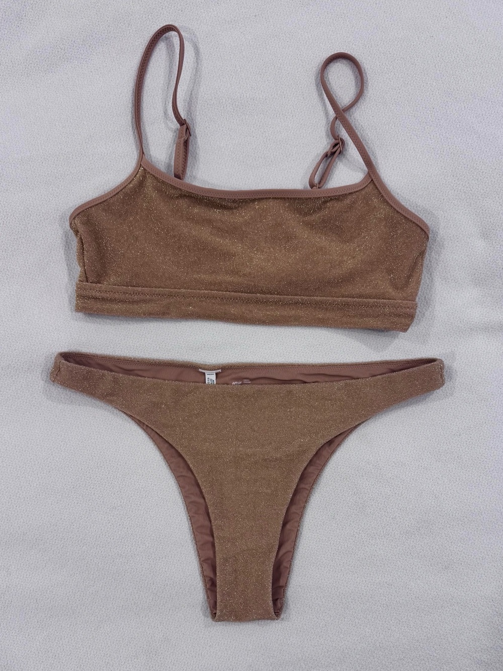 aerie Shimmery Gold Bikini Set